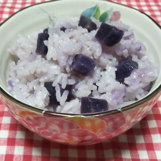 紫芋の炊き込みご飯☆